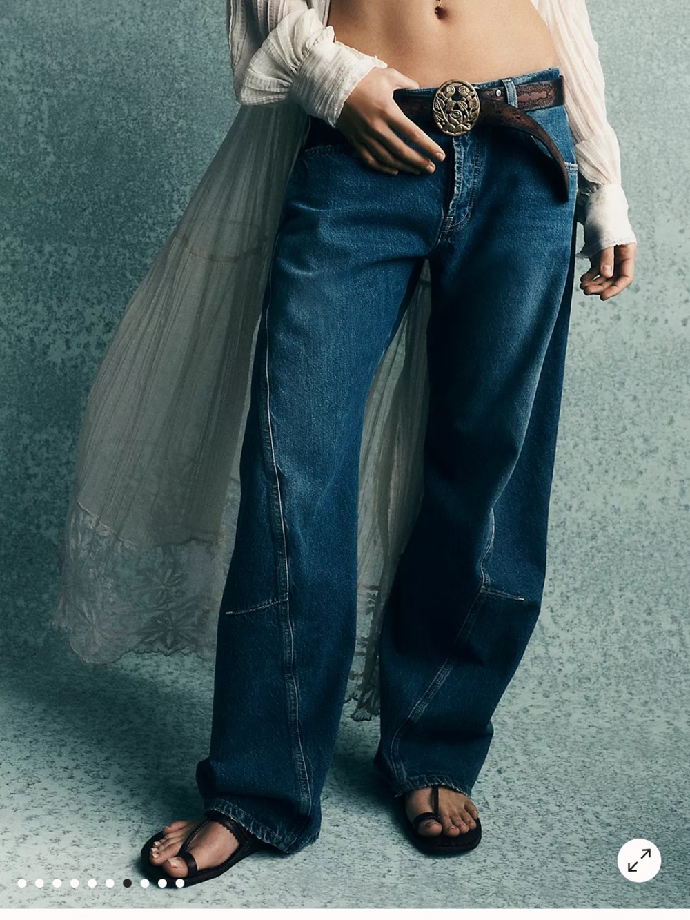 Free People We The Free Fable Low Rise Twisted Bowed Jeans 26 Heartsong NWT - Picture 8 of 16